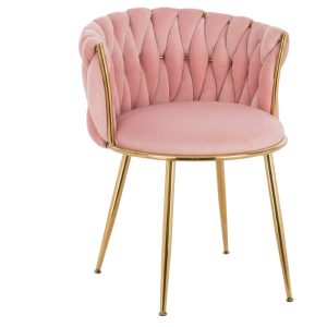 SILLA DE VISITA TRENZADA GAMUZADA